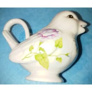 Grace's Teaware Bird Floral Design Porcelain Creamer Adorable